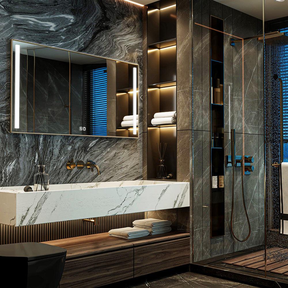 Customized left and right illuminated LED mirror with Frame