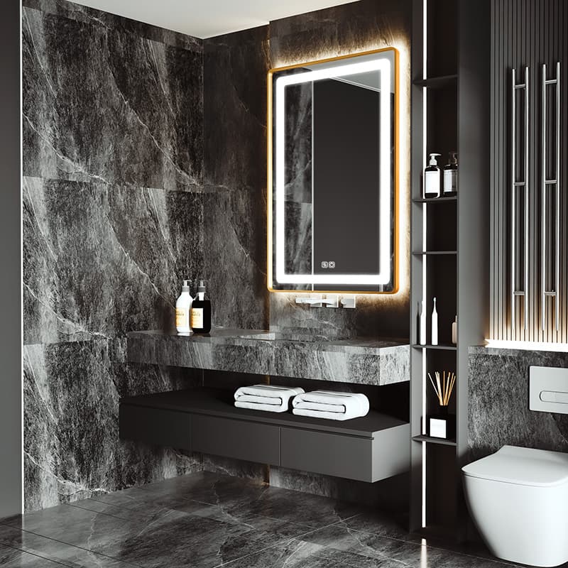 Customized illuminated LED bathroom mirror with Framed