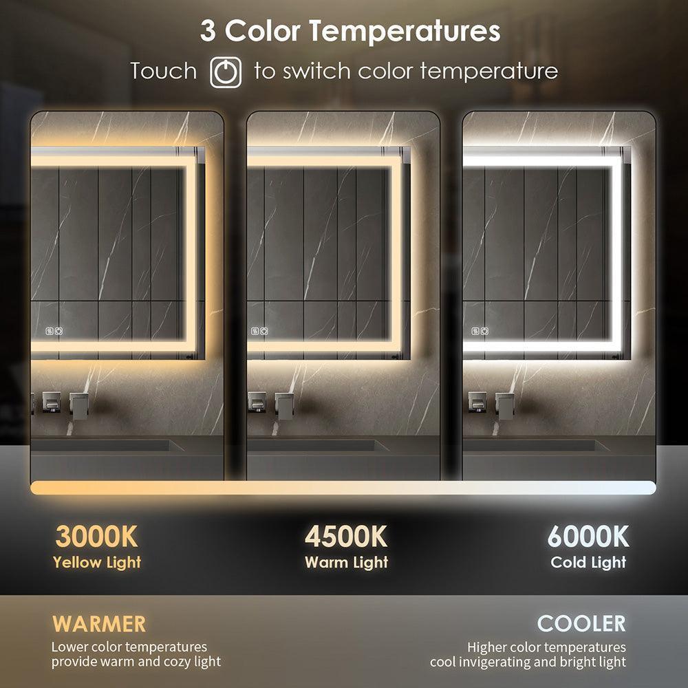 Customized illuminated LED bathroom mirror