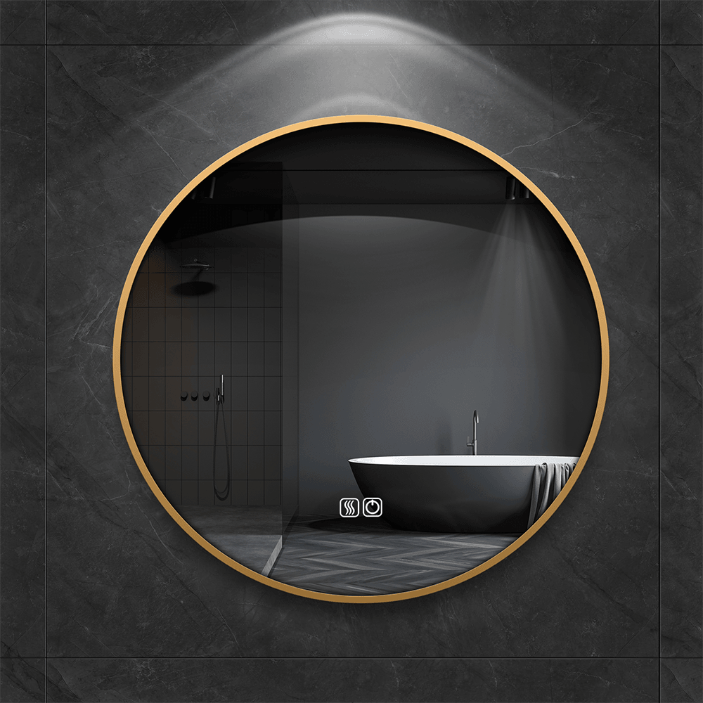 TALLDESI Round Custom LED Mirror with Frame