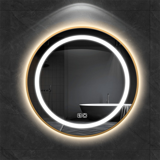 TALLDESI Custom Round LED Mirror with Frame