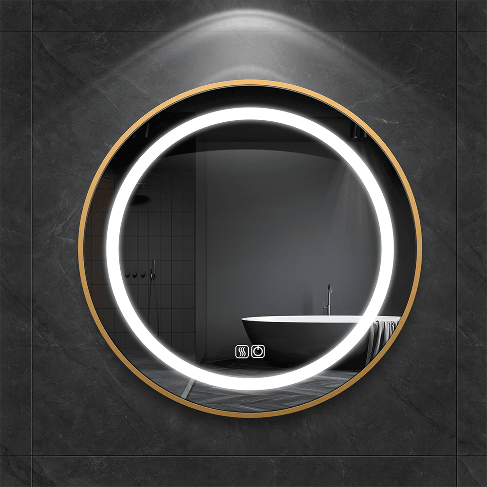 TALLDESI Custom Round LED Mirror with Frame