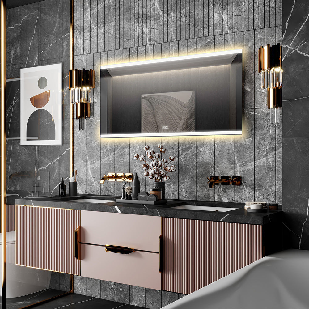 Customized illuminated LED bathroom mirror