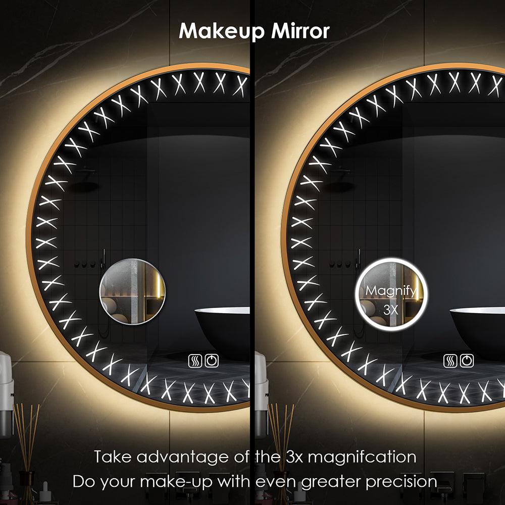 TALLDESI Custom Round LED Mirror with Irregular Edge Frosted