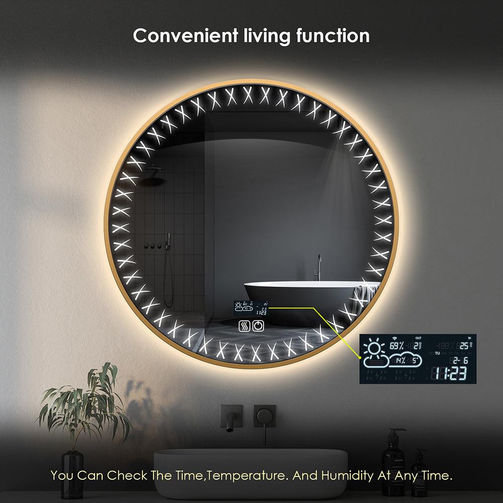 TALLDESI Custom Round LED Mirror with Irregular Edge Frosted