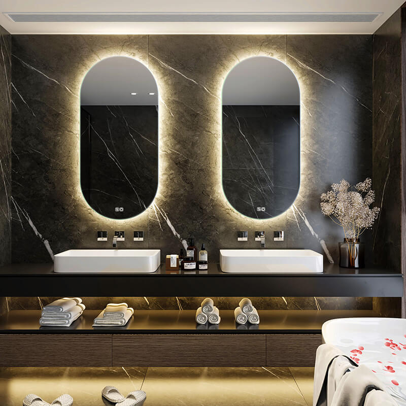 Customized Oval LED Bathroom Mirror with Backlight