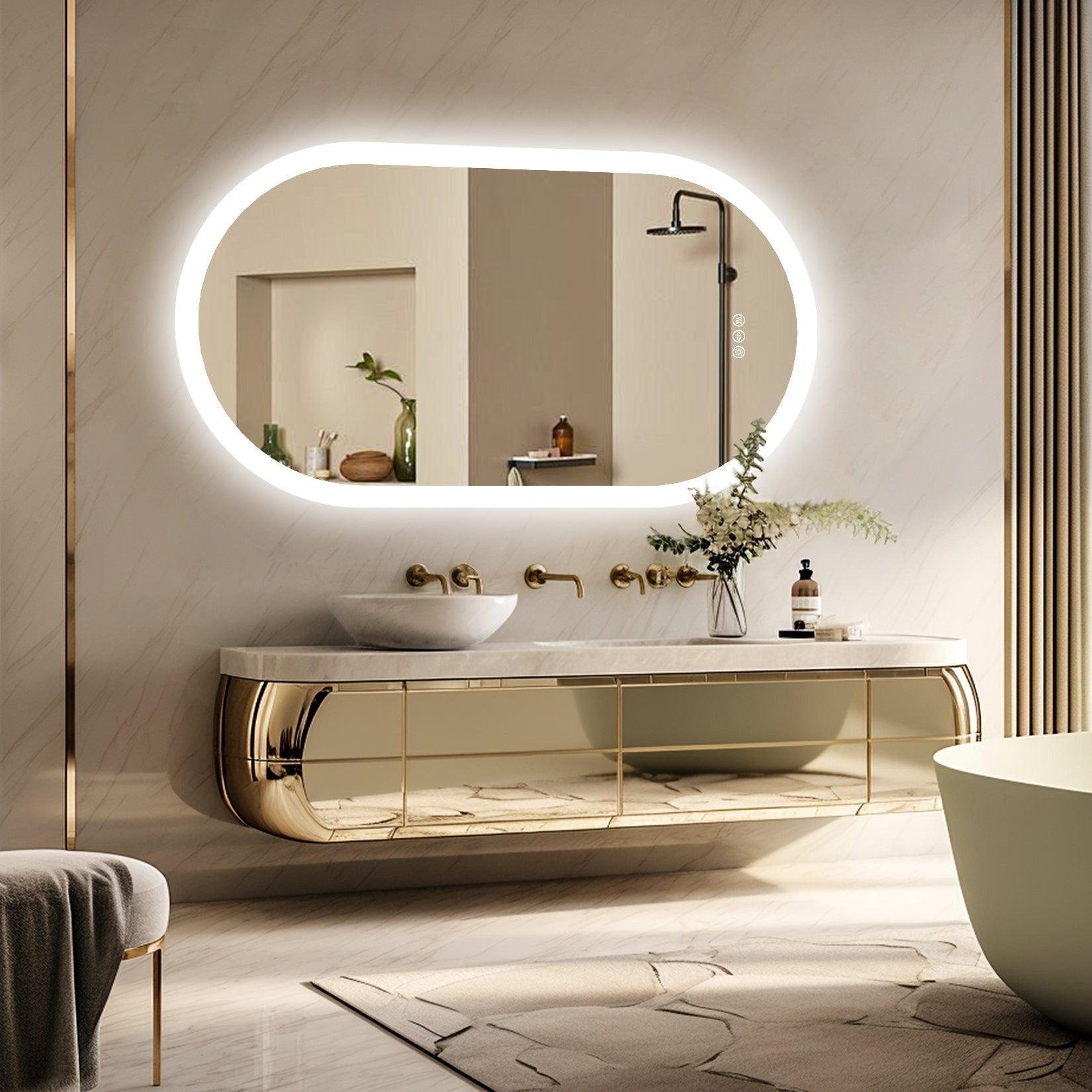 Customized Oval LED Bathroom Mirror