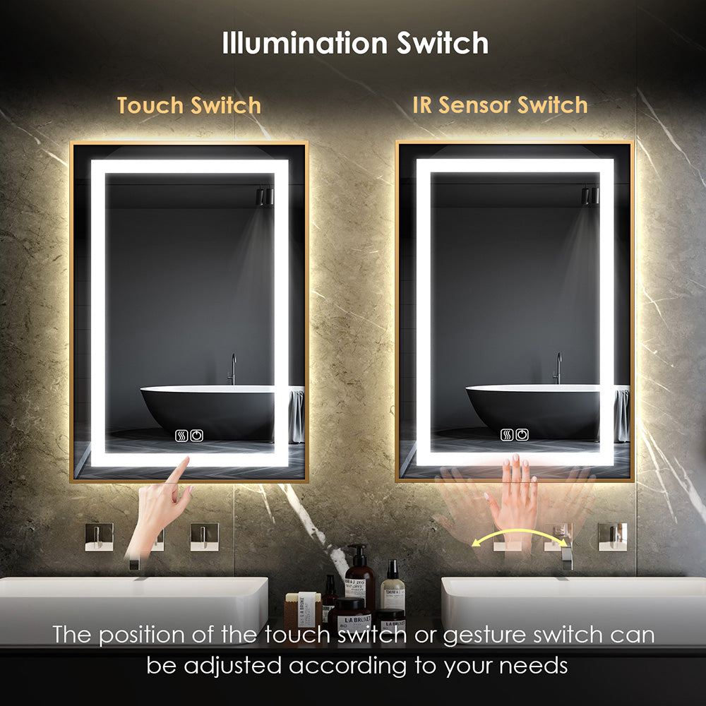 Customized left and right illuminated LED mirror