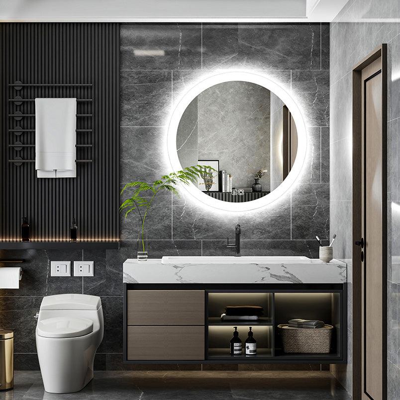 TALLDESI Custom Round LED Lighted Bathroom Mirror