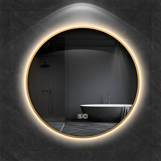 TALLDESI Round Custom LED Mirror with Frame