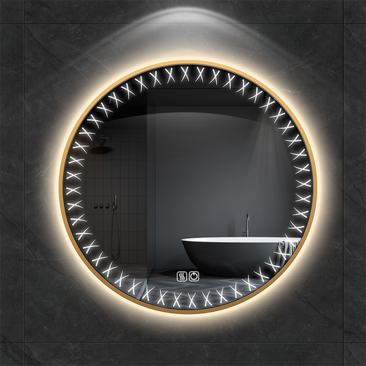 TALLDESI Custom Round LED Mirror with Irregular Edge Frosted