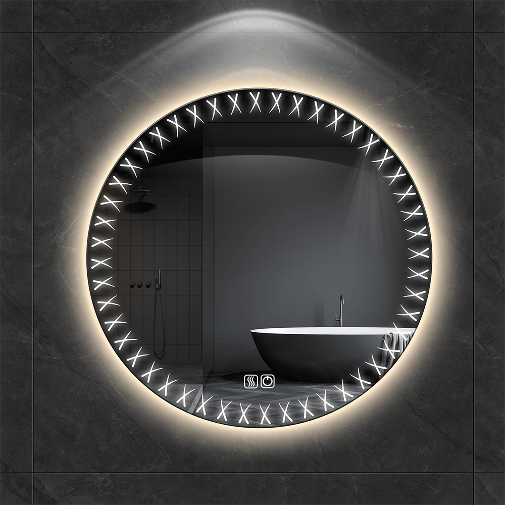 TALLDESI Custom Round LED Mirror with Irregular Edge Frosted